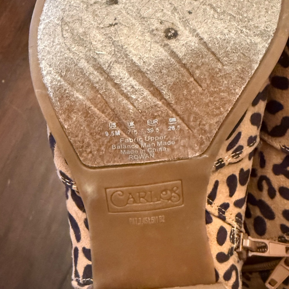 Carlos Leopard Print Ankle Boots 9.5 - Picture 12 of 12